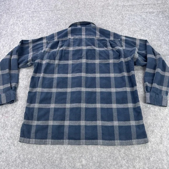 Polo Ralph Lauren Ski Camp Shirt Mens Large Blue Gray Plaid Flannel  Long Sleeve - Picture 5 of 9